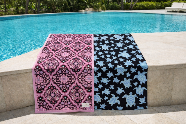 Pink boho turtle towel