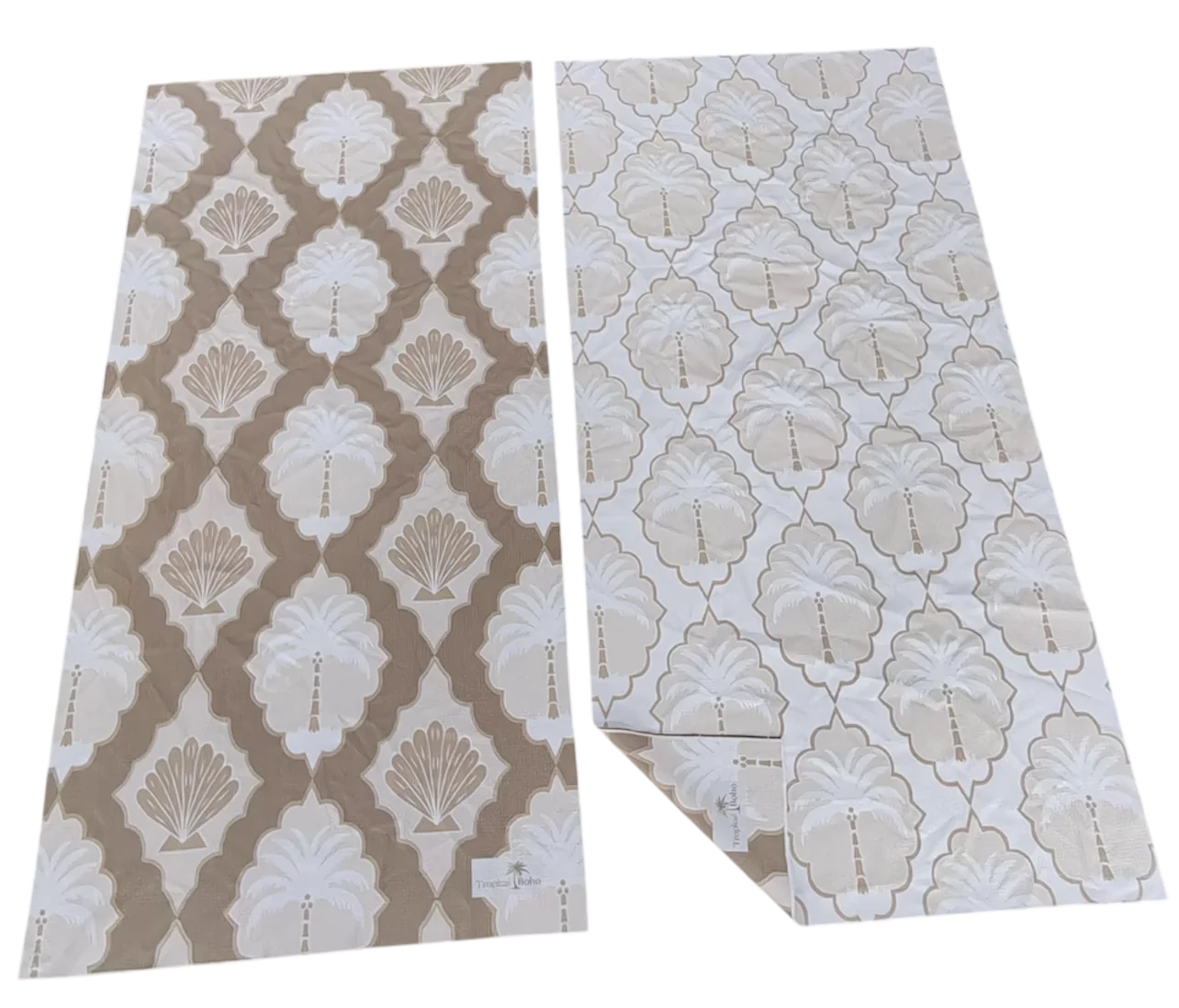 Beige shell & palm towel