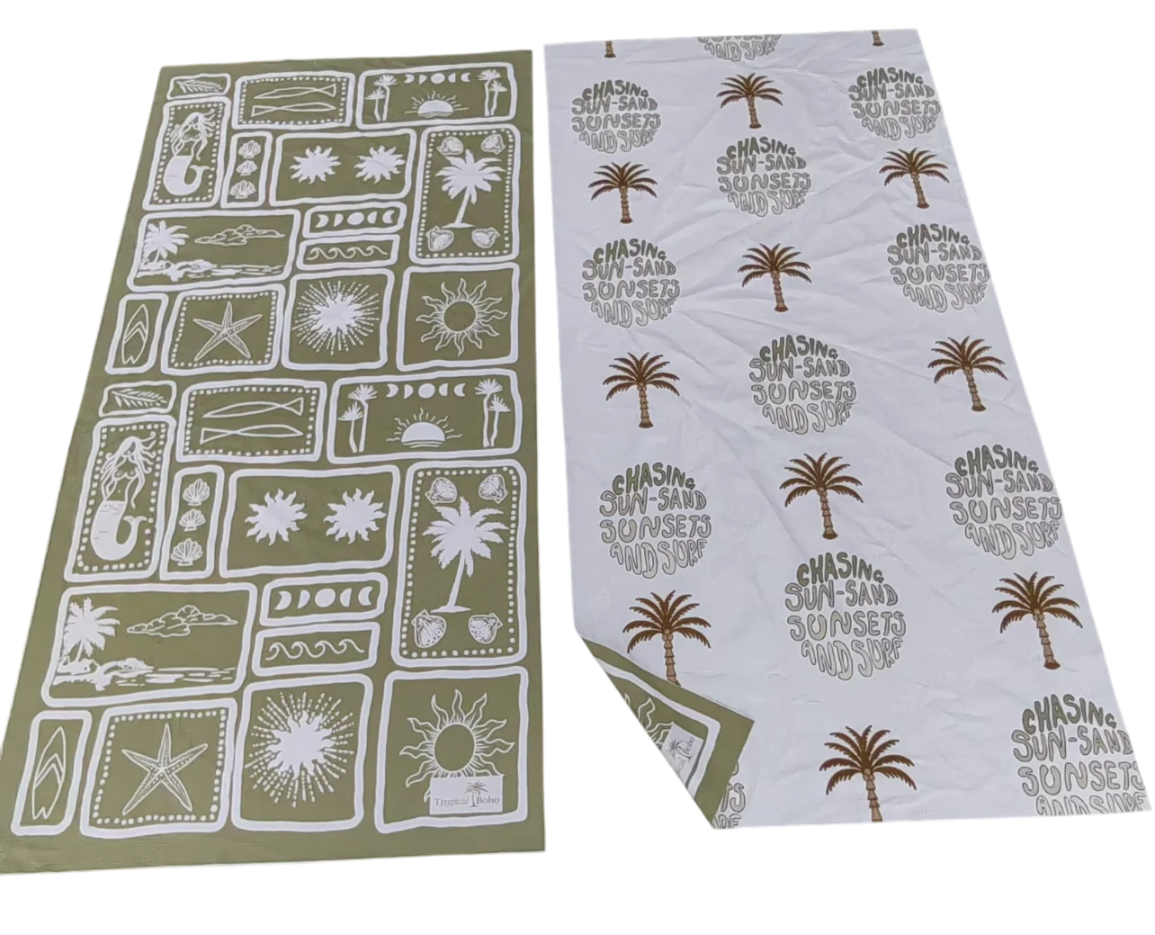 Green chasing waterfalls towel