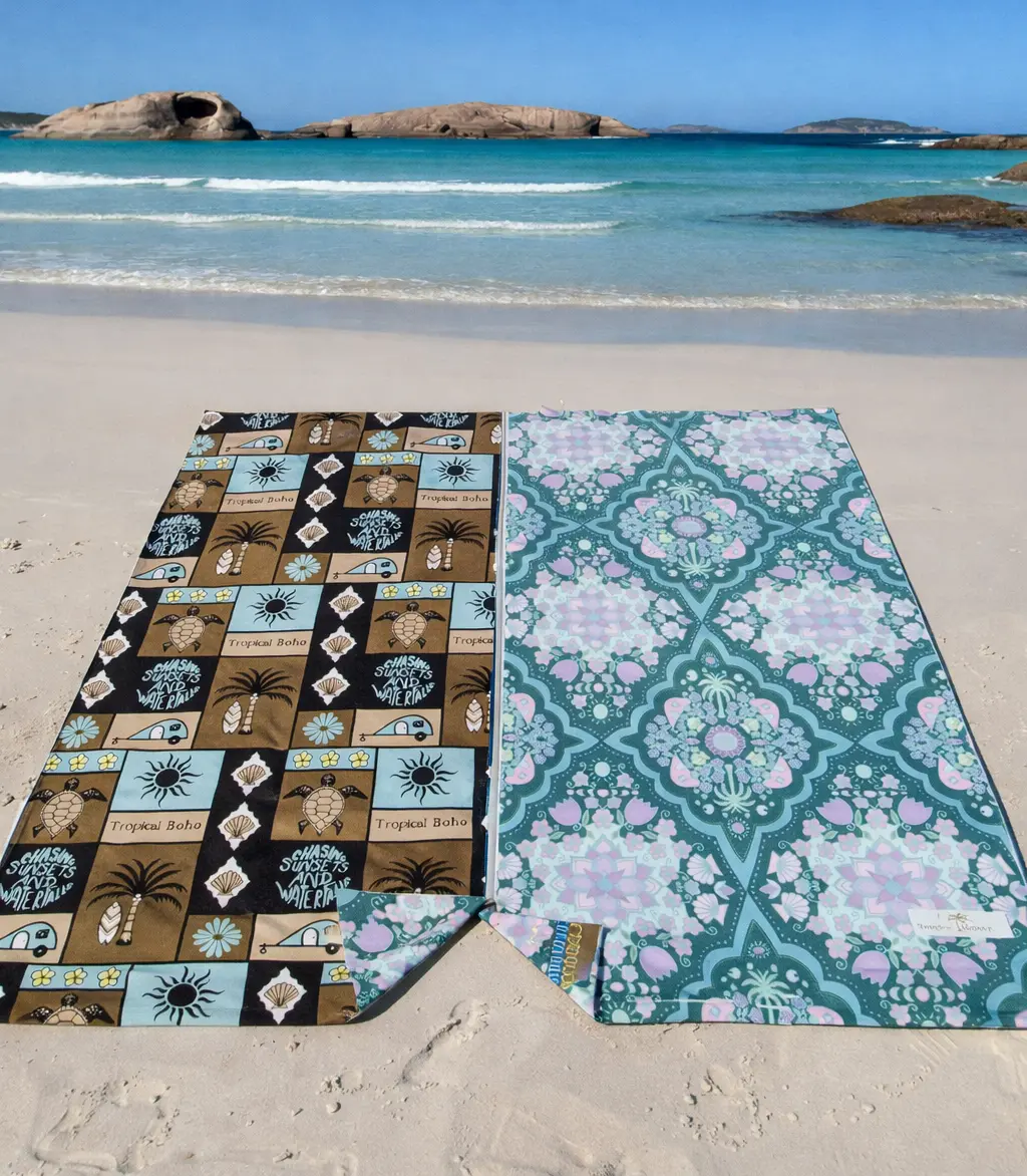 Brown tropical boho towel